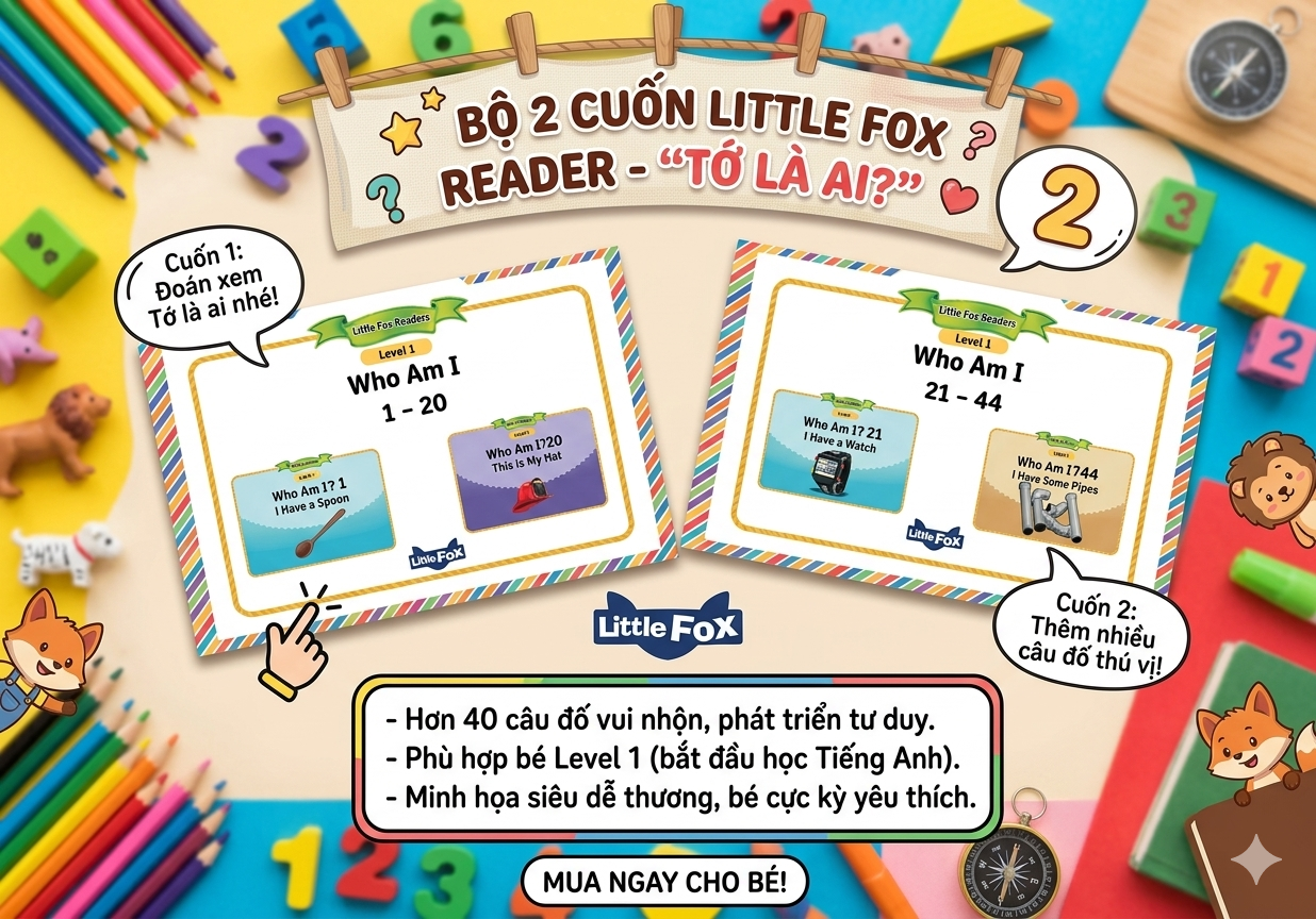 Bộ 2 Cuốn Little Fox Who Am I? – Sách Tiếng Anh Giúp Bé Học Từ Vựng Hiệu Quả