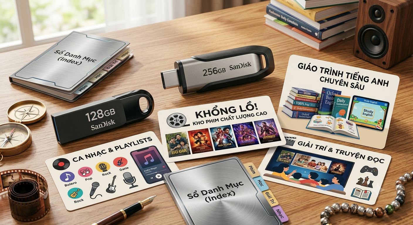 Dịch Vụ Copy USB Video Theo Yêu Cầu 64GB, 128GB, 256GB – Phim, Nhạc, Tiếng Anh