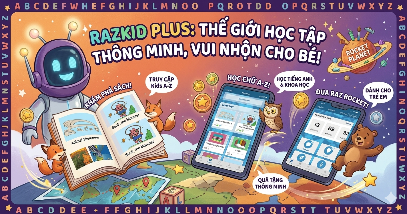 Raz-Kids Plus 1 Năm Giá Rẻ | Học Tiếng Anh Đọc Hiểu Cho Bé