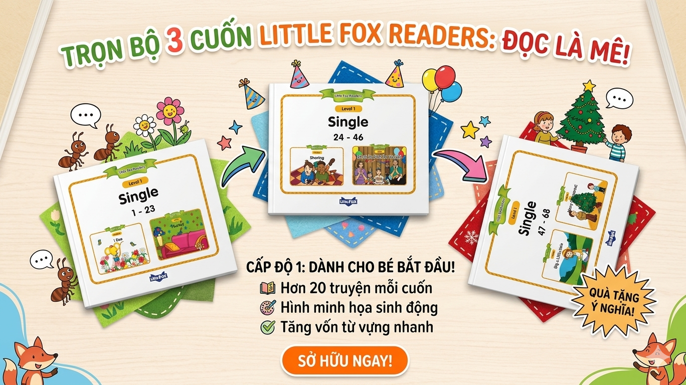 Bộ 3 Cuốn Sách Little Fox Readers Level 1 Single Giúp Trẻ Học Tiếng Anh Hiệu Quả