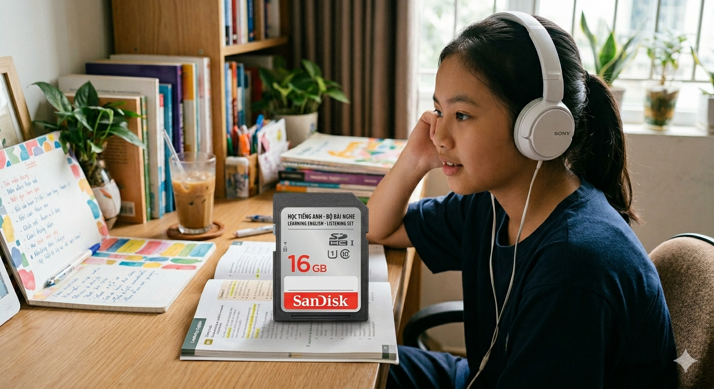 Thẻ Nhớ Học Tiếng Anh 16GB – 3000+ Bài Nghe, Truyện Và Bài Hát Cho Trẻ Em